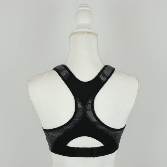 Brooks Rebound Racer Women's XS Black & Gray Adjustable Unpadded Sports Bra - Picture 5 of 8